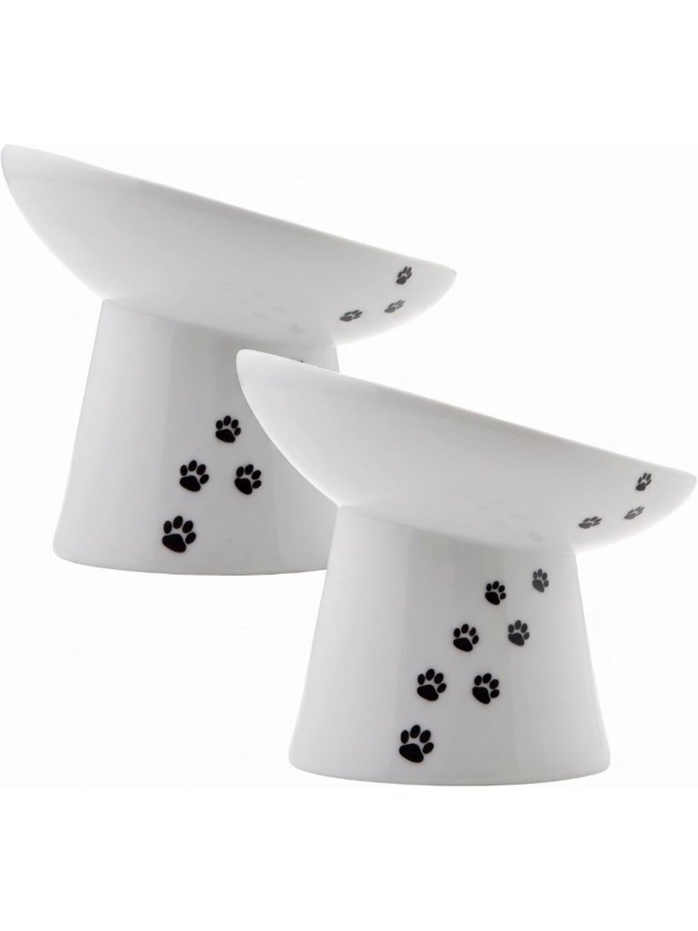 Elevated Non-Slip Dog & Cat Food Bowls - Extra Wide Tilted, Dishwasher Safe